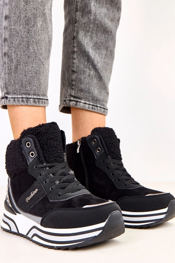 Baskets hautes noires et chaudes avec fourrure Mirasen 2
