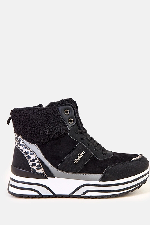 Baskets hautes noires et chaudes avec...