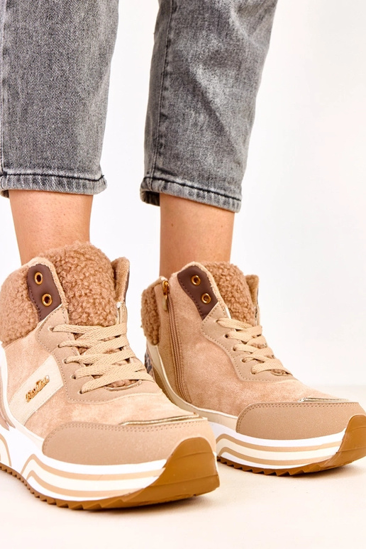 Baskets hautes beige foncé et chaudes...