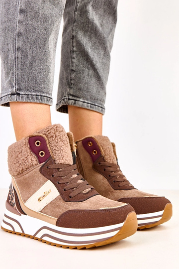 Baskets hautes marron et chaudes avec fourrure Mirasen 2