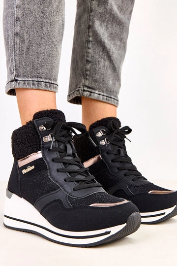 Baskets hautes noires et chaudes avec plateforme Rolinda 2