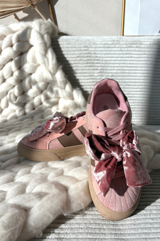 Baskets de style sportif pour femmes avec nœud en velours, couleur rose, Ashlyn Baskets de style sportif pour femmes avec nœud en velours, couleur rose, Ashlyn