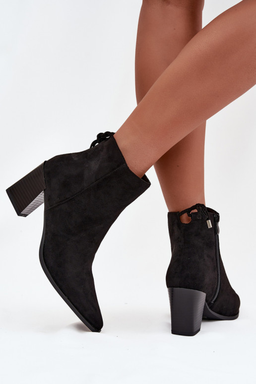Bottines noires pour femmes avec détails stylés Halisse