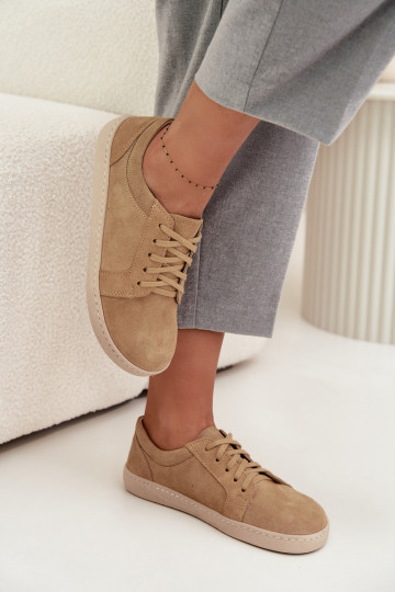chaussures décontractées Typu BarefootActivéturalnego en daimu Zazoo 314 beige