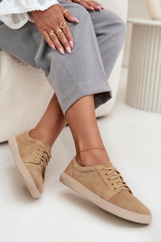 chaussures décontractées Typu BarefootActivéturalnego en daimu Zazoo 314 beige