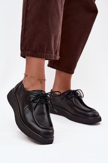 Chaussures en cuir pour femmes Tai turiciejka K7189-01 noires 2