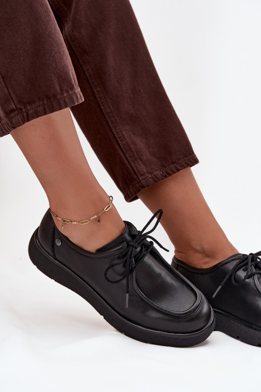 Peau chaussures Féminin Il fautciejka K7189-01 couleur noire Peau chaussures Féminin Il fautciejka K7189-01 couleur noire