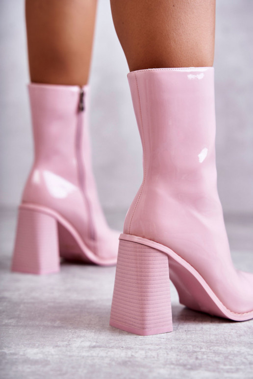 Féminin avec effet vernis Bottes bottes couleur rose Il fautrgit