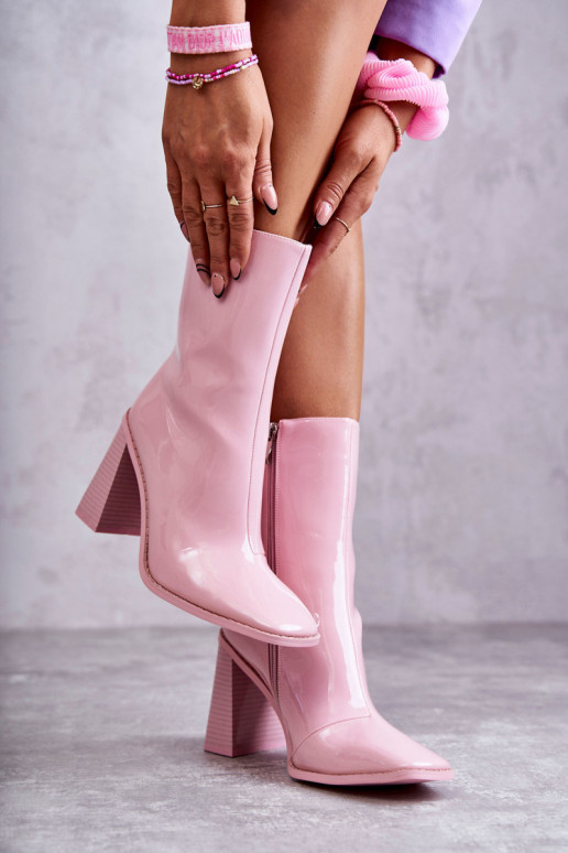 Féminin avec effet vernis Bottes bottes couleur rose Il fautrgit