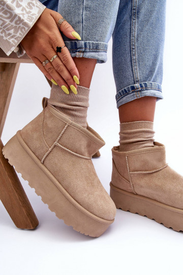 en daim Bottes de neige avec une plateforme beige Corcoran