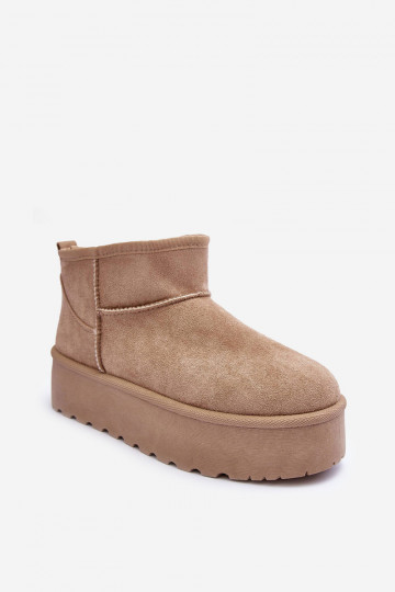 en daim Bottes de neige avec une plateforme beige Corcoran 2