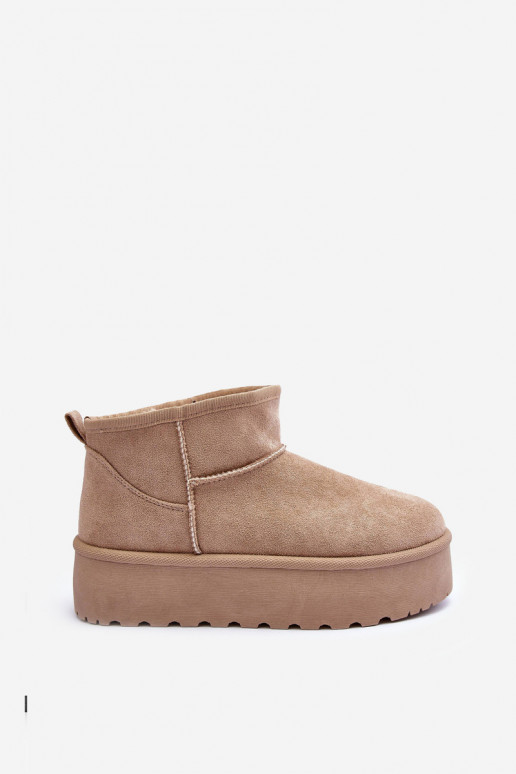 en daim Bottes de neige avec une plateforme beige Corcoran