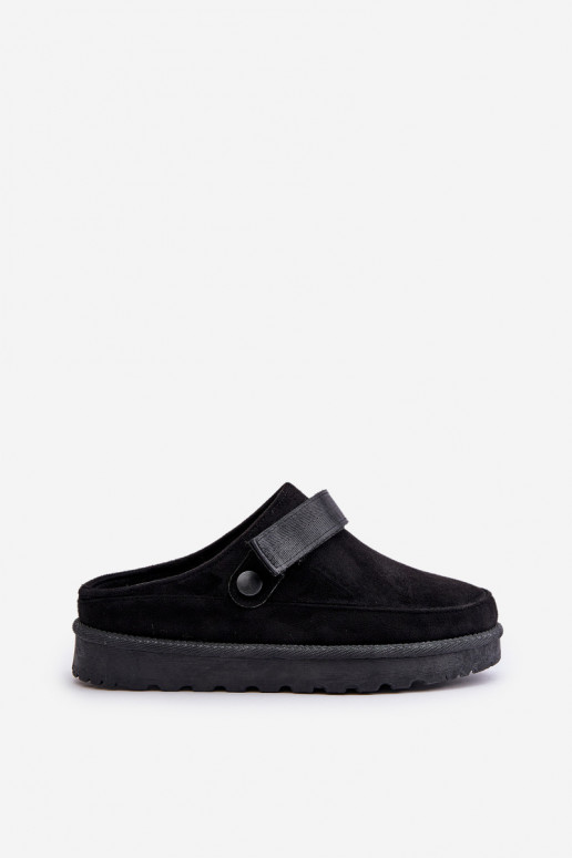 Féminin Chaussons réchauffer avec de la fourrure à l intérieur avec une plateforme couleur noire Azida