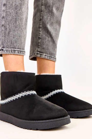 Bottes neige basses noires en suede synthétique, Karolla 2