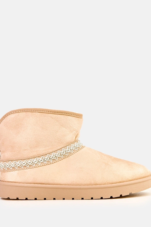 Bottes neige basses couleur sable en...