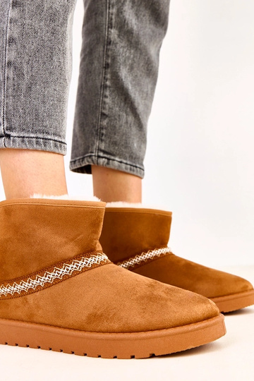 Bottes neige basses marron en suede synthétique, Karolla 2