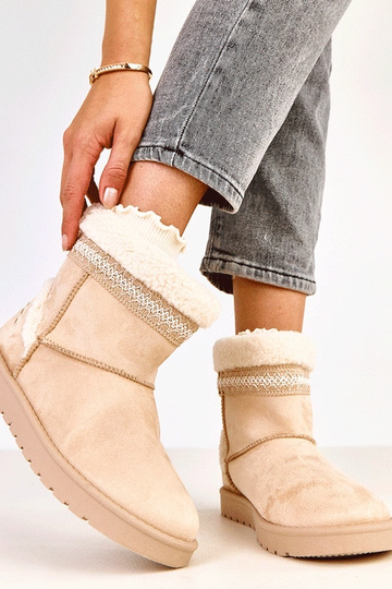 Bottes neige basses sable ornées de broderies, Sensila 2