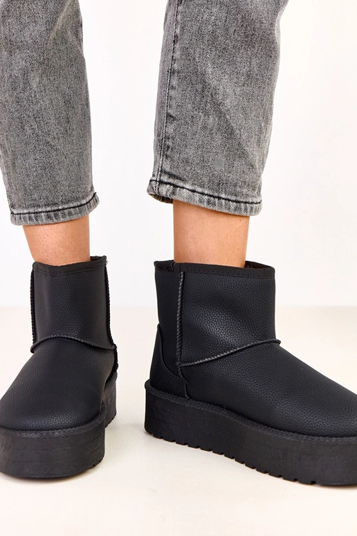 Bottes neige basses noires avec...