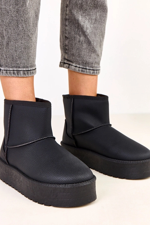 Bottes neige basses noires avec...