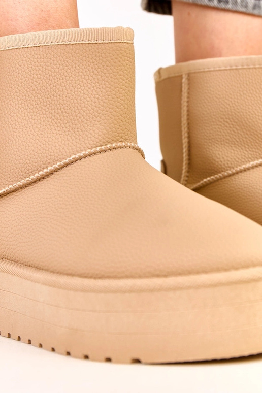 Bottes neige basses marron avec...