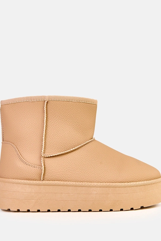 Bottes neige basses marron avec...