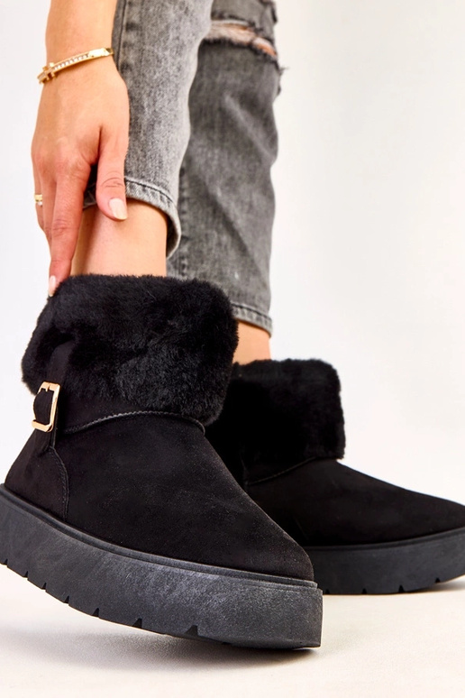 Bottes neige noires avec plateforme...