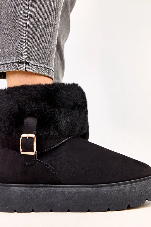 Bottes neige noires avec plateforme...