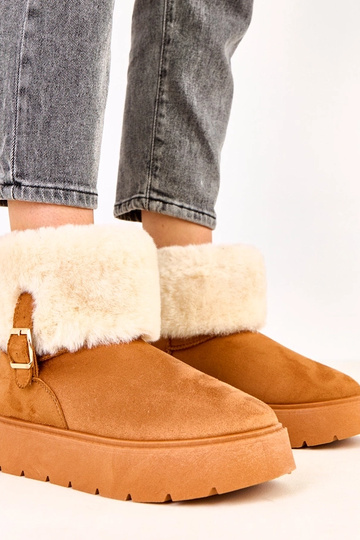 Bottes neige marron avec plateforme ornées de boucles, Salini 2