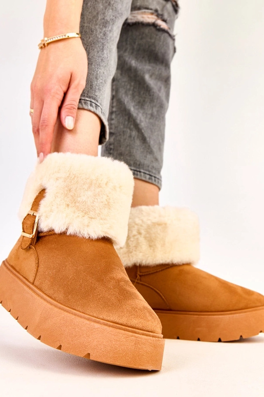 Bottes neige marron avec plateforme...