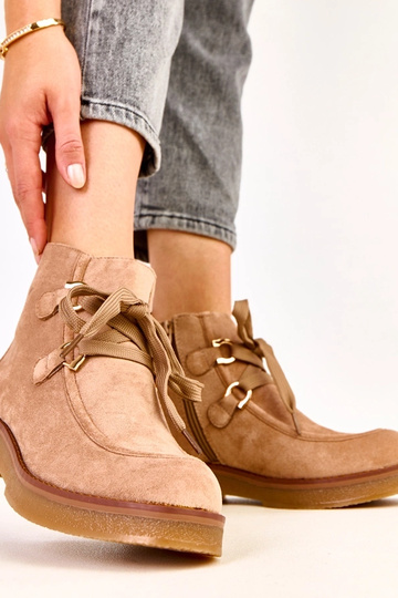 Bottines chaudes sable avec lacets décoratifs, Katrins 2