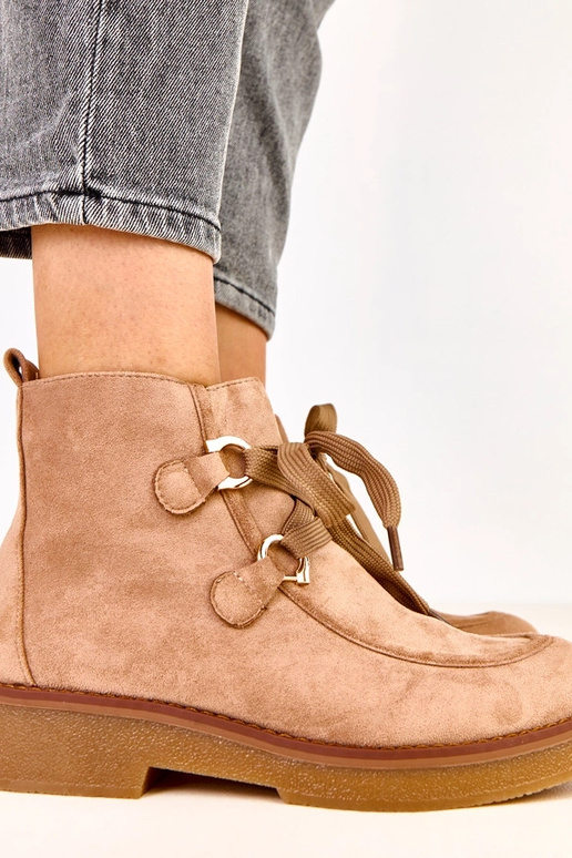 Bottines chaudes sable avec lacets...