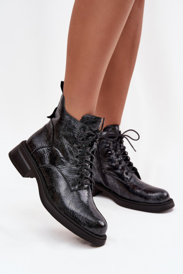 Bottes vernies en cuir bleu marine Klocke D&A LZ52-954 2