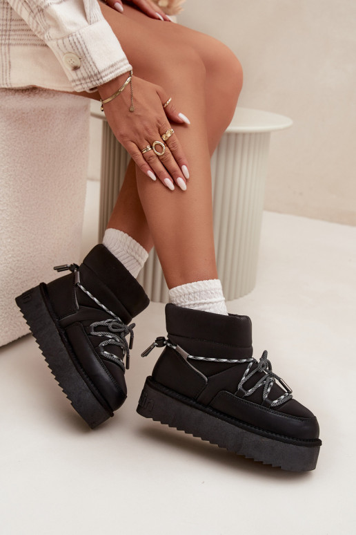 Bottes de neige avec une plateforme D.Franklin DFSH371015 couleur noire