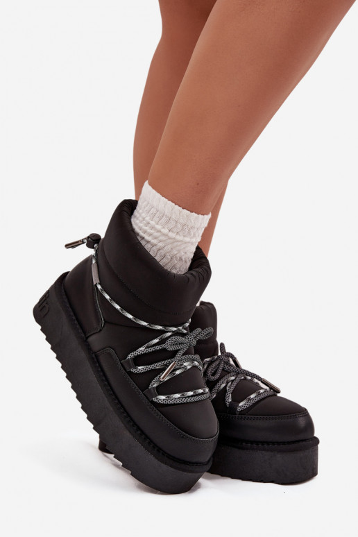 Bottes de neige avec une plateforme D.Franklin DFSH371015 couleur noire