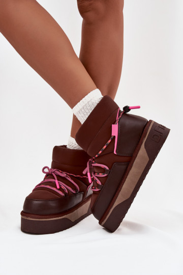 Bottes de neige avec une plateforme D.Franklin DFSH371015 CzekoladoÀe