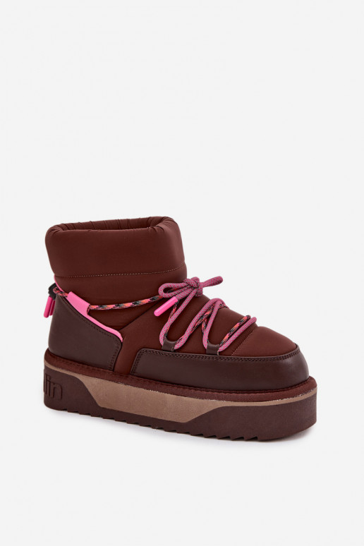 Bottes de neige avec une plateforme D.Franklin DFSH371015 CzekoladoÀe