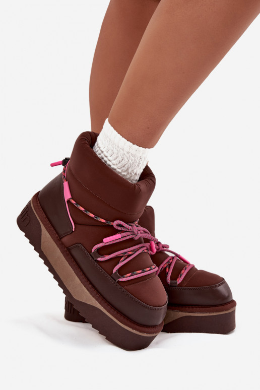 Bottes de neige avec une plateforme D.Franklin DFSH371015 CzekoladoÀe