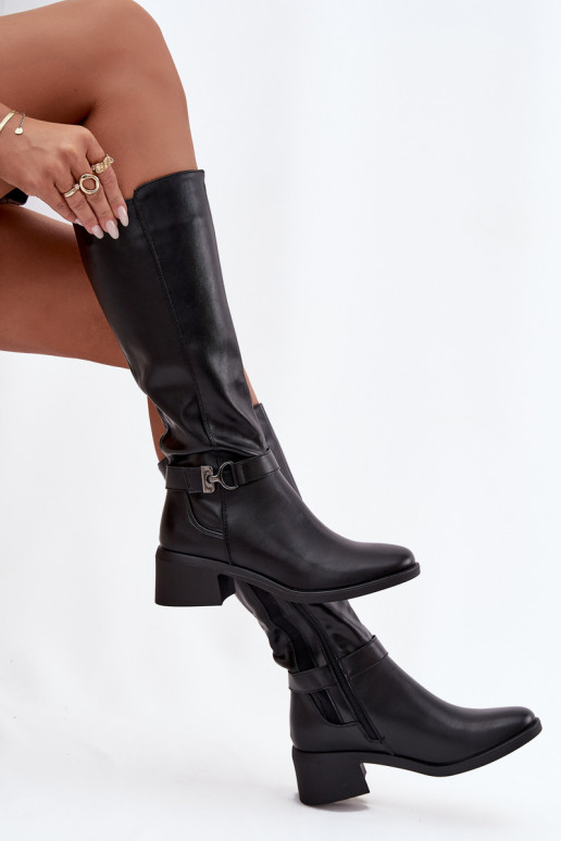 réchauffer bottes pour femmes Klocke avec des sangles Sergio Leone KZ25826 couleur noire réchauffer bottes pour femmes Klocke avec des sangles Sergio Leone KZ25826 couleur noire