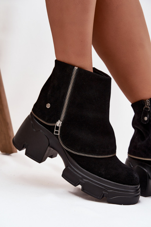 Peau Bottes pour femmesDANSyÀiniętą CholeÀką Il fautciejka 07145-01 couleur noire