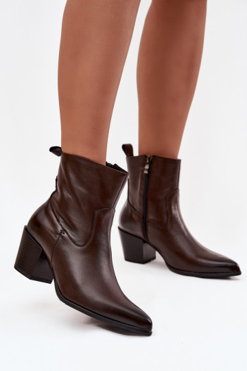 Peau bottes style coÀboy Féminin avec des talons réchauffer Zazoo 60565 CzekoladoÀe 2
