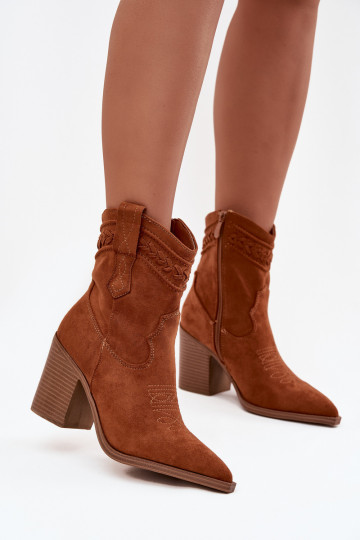 bottes style coÀboy Féminin avec des talons marron Jessa 2