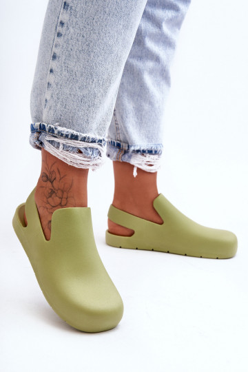 Pantoufles en caoutchouc couleur verte Meriko