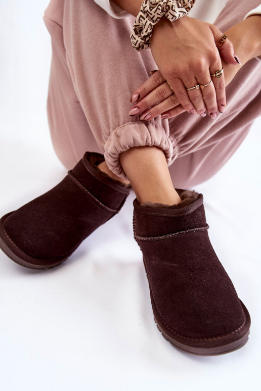 Féminin en daim Faible Bottes de neige marron Shelie