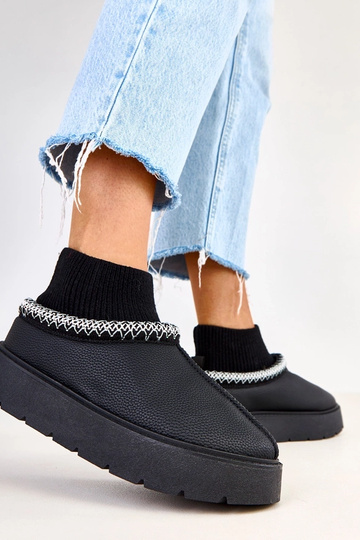 Bottes de neige noires avec tige en forme de chaussette Melary