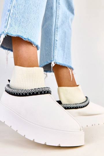 Bottes de neige blanches avec tige en forme de chaussette Melary