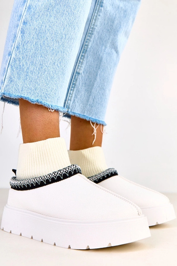 Bottes de neige blanches avec tige en forme de chaussette Melary 2