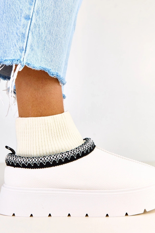 Bottes de neige blanches avec tige en...