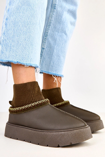 Bottes de neige vertes avec tige en forme de chaussette Melary