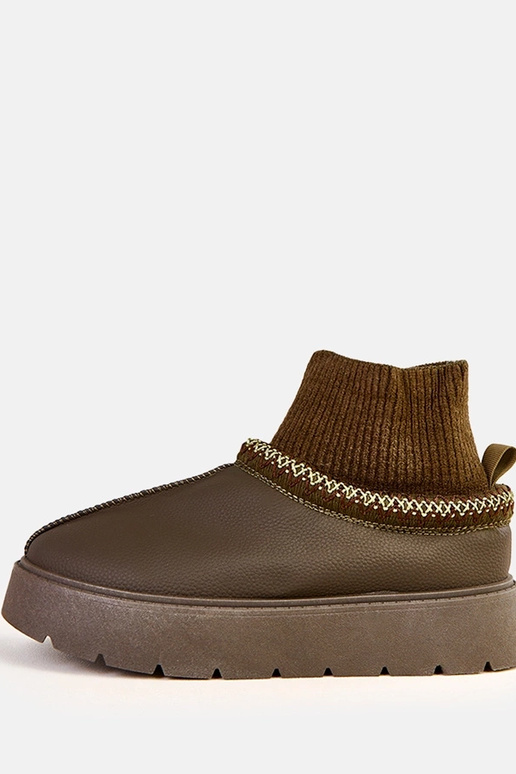 Bottes de neige vertes avec tige en...