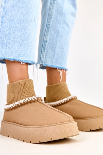 Bottes de neige brunes avec tige en forme de chaussette Melary